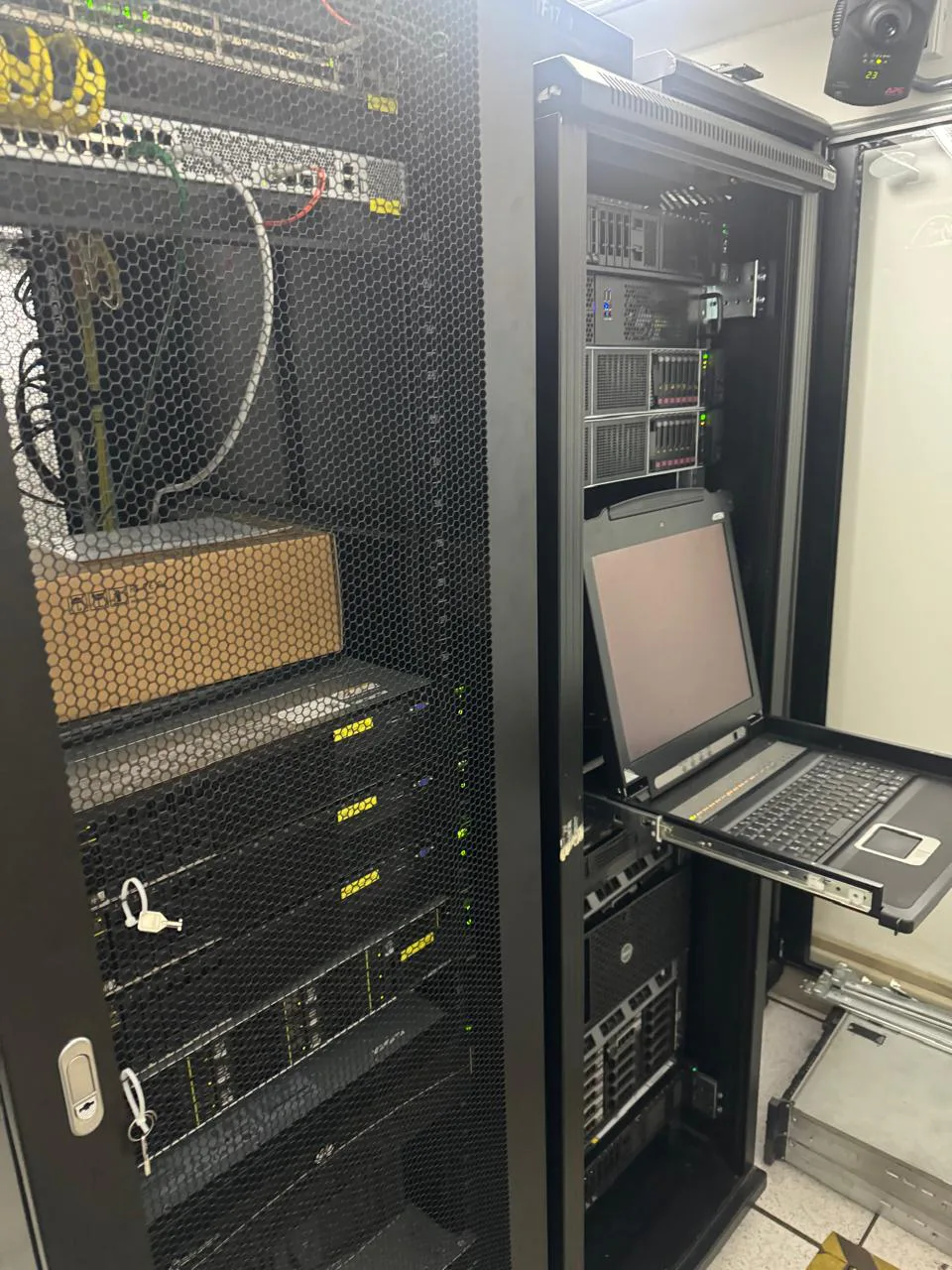 Operational server and network racks maintained by MME Networks